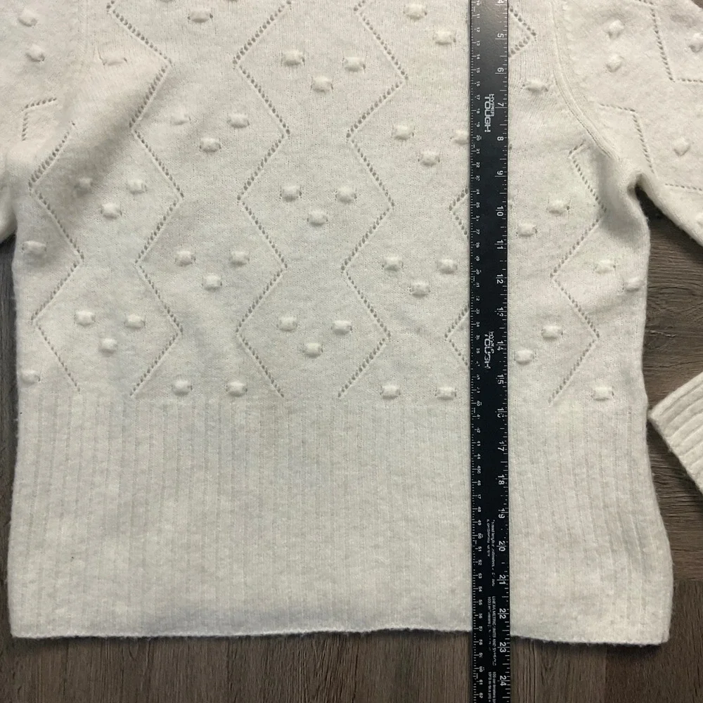 Splendid Julia Diamond Pointelle Wool Alpaca Blend Sweater Womens Medium Ivory - Picture 10 of 10